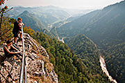 Pohoří Pieniny na slovensko-polském pomezí - výhled z vrcholu Sokolica, rok 2012