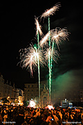 Noc kejklířů Brno 2009 - světelná show na Zelném trhu